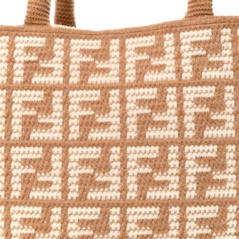 fendi cashmere tote|FENDI Cashmere FF Large Shopper Tote Cammello.